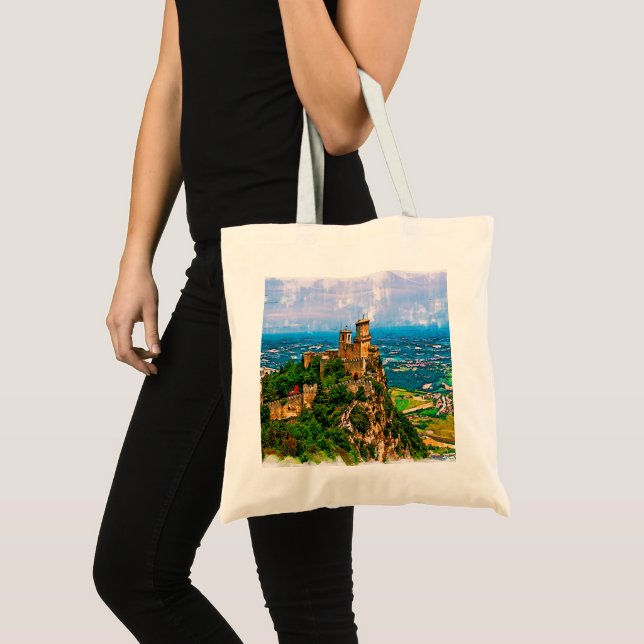 Bolso De Tela Prima Torre Guaita. República San Marino. (Anverso (producto))