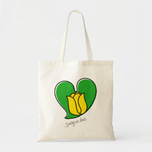 Bolso De Tela Primavera enamorada - Tulipanes amarillos