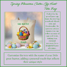 Bolso De Tela Primavera florece la caza de huevos de Pascua
