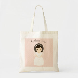 Bolso De Tela Primer chica del Brunette de la comunión santa