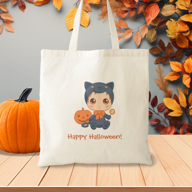 Bolso De Tela Primer disfraz de gato negro para bebé de Hallowee (Subido por el creador)