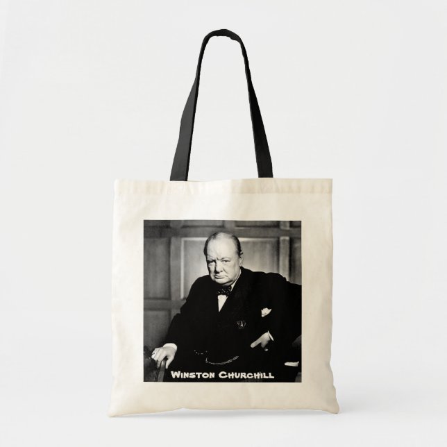Bolso De Tela Primer ministro británico sir Winston Churchill (Frente)