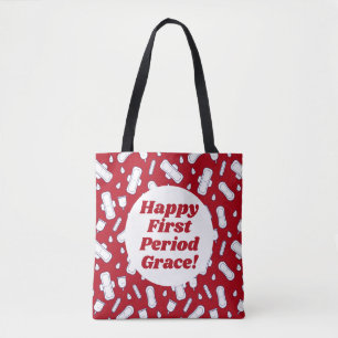 Bolso De Tela Primer periodo Fiesta Oscuro Red Tampon Pad