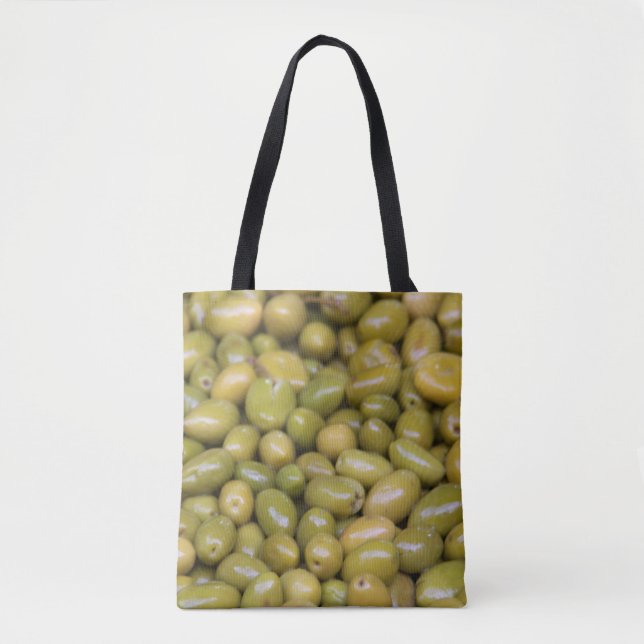 Bolso De Tela Primer plano de aceitunas verdes (Anverso)