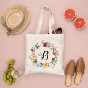 Bolso De Tela Primera dama de honor floral rosa de Borgoña