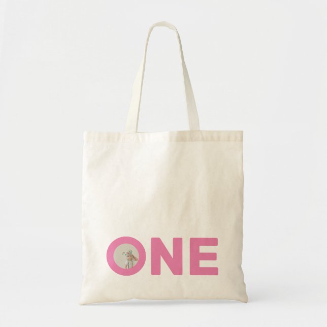 Bolso De Tela primera fiesta de cumpleaños con foto (Frente)