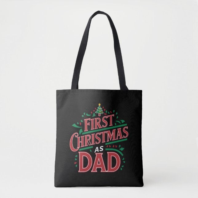 Bolso De Tela Primera Navidad como papá coincidiendo con Navidad (Anverso)