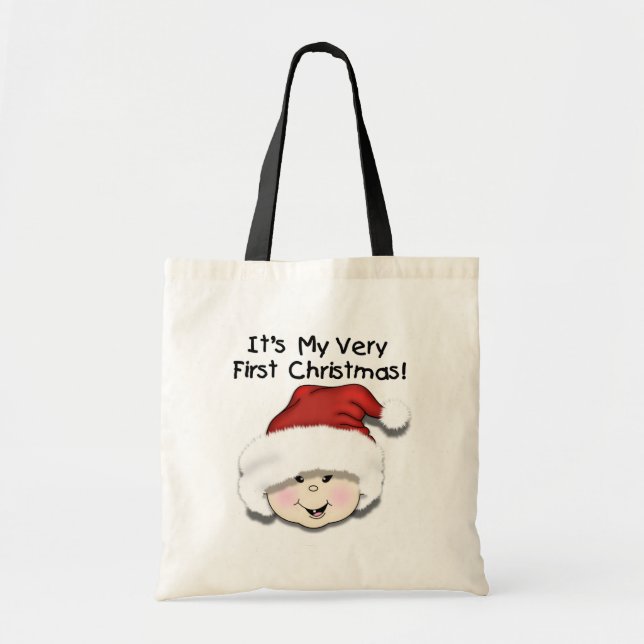 Bolso De Tela Primeras camisetas y regalos para bebés de Navidad (Frente)