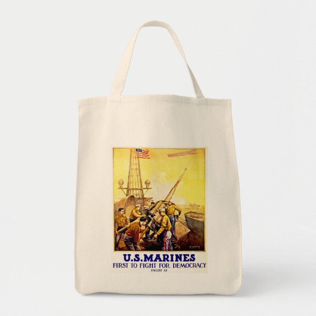Bolso De Tela Primero luchar por la democracia (Frente)