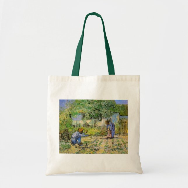 Bolso De Tela Primeros pasos (después del Millet) de Vincent van (Frente)