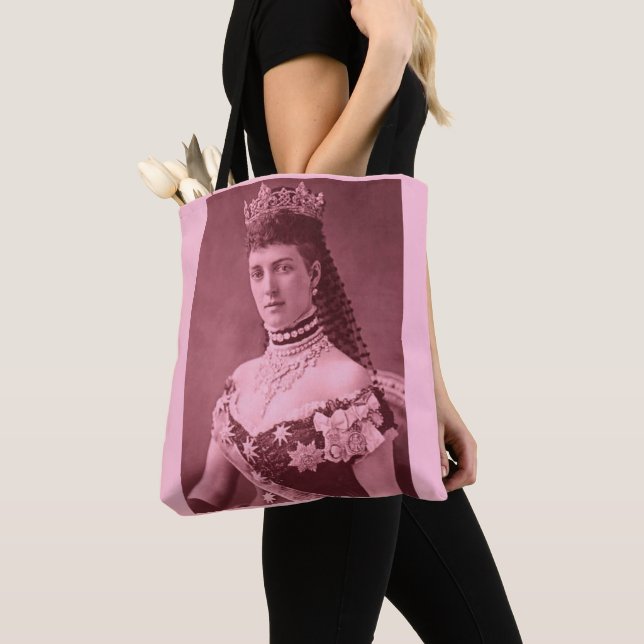 Bolso De Tela Princesa Alexandra de Dinamarca de rosa (Detalle)