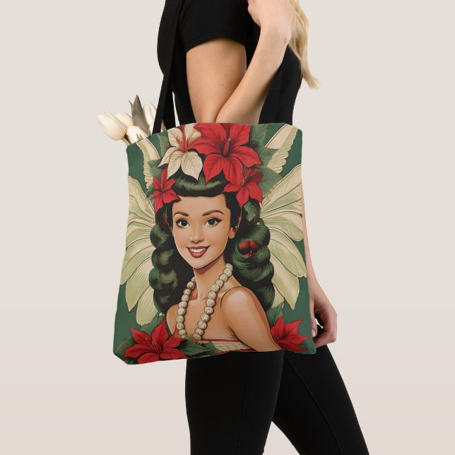 Bolso De Tela Princesa de Navidades tropicales retro de los años (Detalle)
