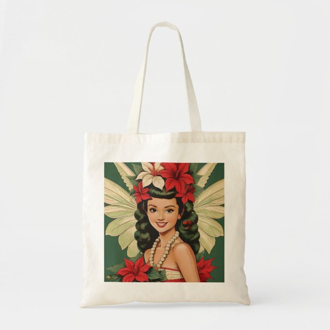 Bolso De Tela Princesa de Navidades tropicales retro de los años (Frente)