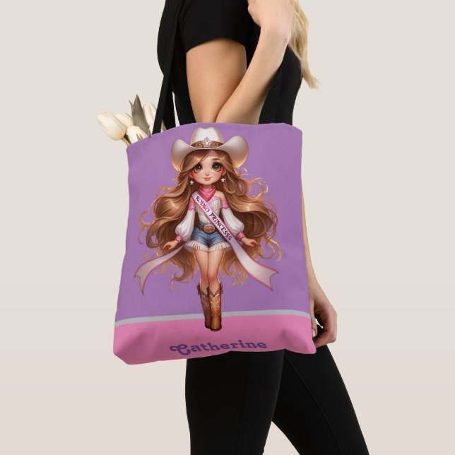 Bolso De Tela Princesa de Rodeo de Niña Occidental 1 Personaliza (Detalle)