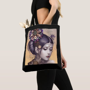 Bolso De Tela Princesa de vapor con flor de color cobre