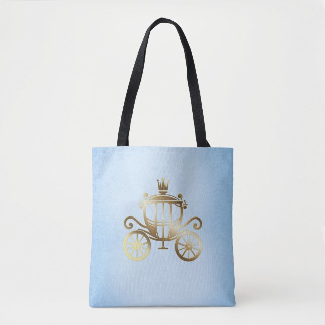 Bolso De Tela Princesa elegante del libro de cuentos azul de la  (Anverso)