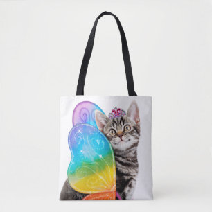 Bolso De Tela Princesa Kitten, mariposa arco iris