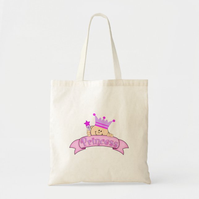 Bolso De Tela Princesa linda del bebé que mira a escondidas (Frente)