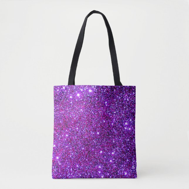 Bolso De Tela Princesa linda femenina brillante púrpura Glittery (Anverso)