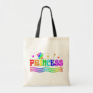Bolso De Tela Princesa linda Tiara del arco iris del clip art