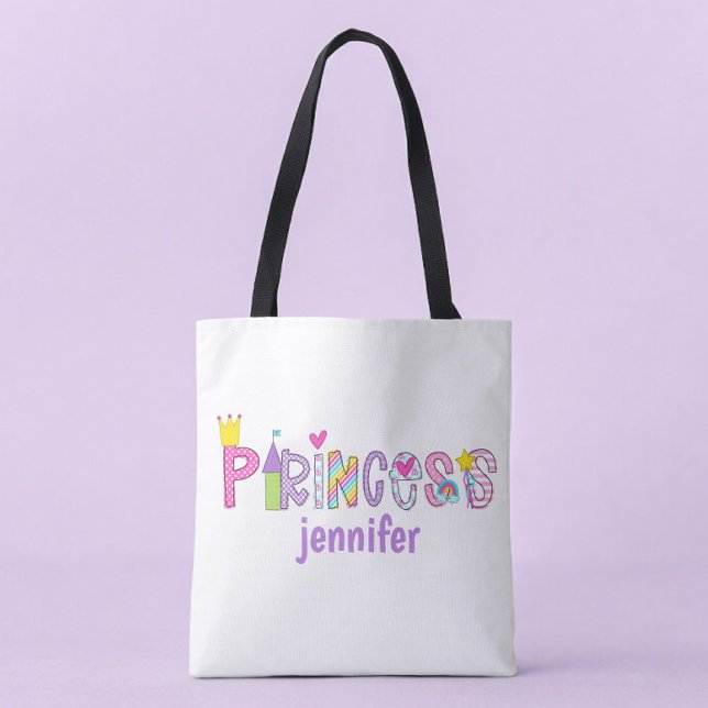 Bolso De Tela Princesa personalizada Alfabeto brillante colorido (Subido por el creador)