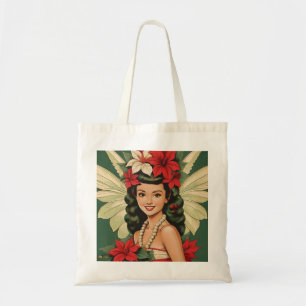 Bolso De Tela Princesa Retro de Navidad Tropical de los 50