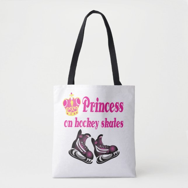 Bolso De Tela Princesa sobre patines de hockey (Anverso)