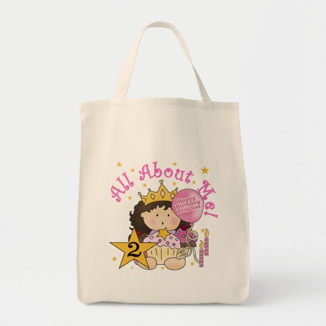 Bolso De Tela Princesa todo sobre mí segundo cumpleaños (Frente)