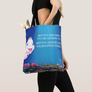 Bolso De Tela Princesa tote de ballenas "Cosas hermosas..."