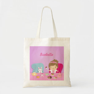 Bolso De Tela Princesa y fiesta del té lindas del conejito para