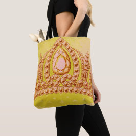 Bolso De Tela Princess Vintage Crown Peridot & Rosa