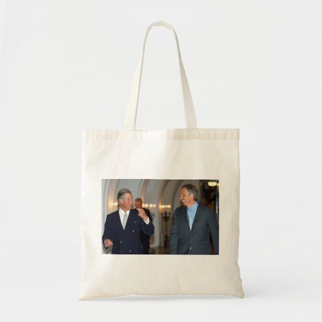 Bolso De Tela Príncipe Carlos y Primer Ministro Tony Blair (Frente)