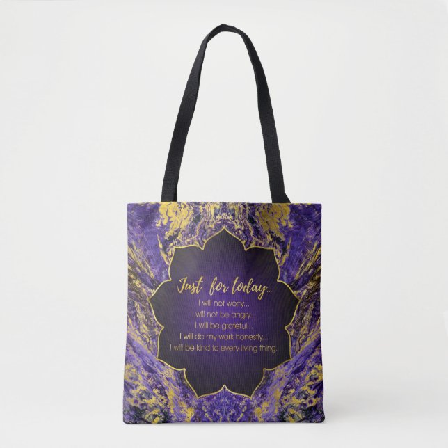 Bolso De Tela Principios de Reiki - preceptos de Reiki (Anverso)