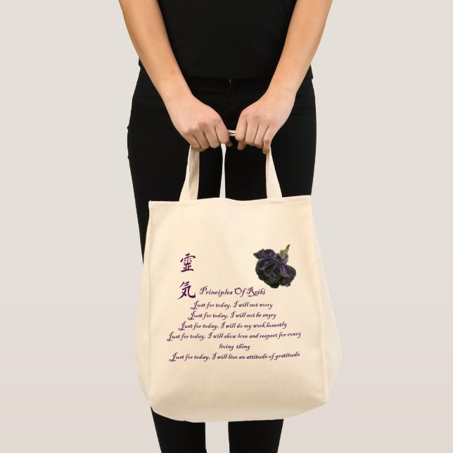 Bolso De Tela Principios de Reiki sólo para hoy (Anverso (producto))