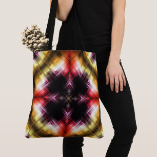 Bolso De Tela Prisma Ígneo Abstracto con Resplandor Rojo y Dorad
