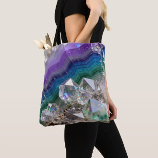 Bolso De Tela Prismatic Quartz Fusion Vibrant Crystal Design