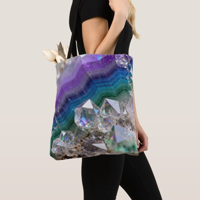 Bolso De Tela Prismatic Quartz Fusion Vibrant Crystal Design (Detalle)