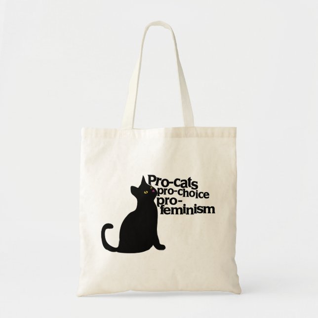 Bolso De Tela pro-feminismo pro-elección de gatos (Frente)