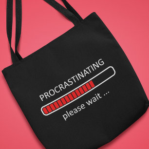 Bolso De Tela Procrastinando, por favor, espere