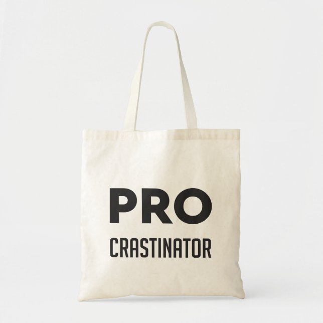 Bolso De Tela PROcrastinator palabra graciosa gráfico (Frente)