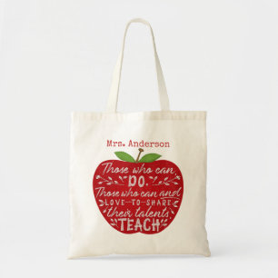 Bolso De Tela Profesor Apple Quienes Pueden Enseñar Personaliza