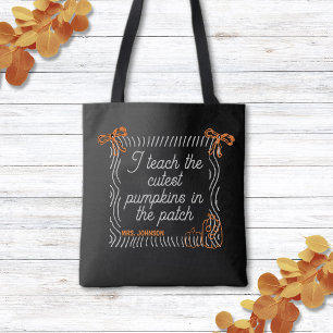 Bolso De Tela Profesor cita de Halloween linda en negro y blanco