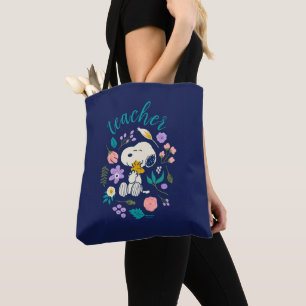 Bolso De Tela Profesor de abrazo de flores Snoopy & Woodstock