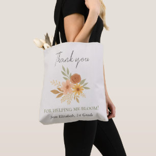 Bolso De Tela Profesor de acuarela floral Boho Gracias