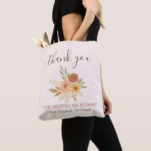 Bolso De Tela Profesor de acuarela floral Boho Gracias