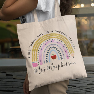 Bolso De Tela Profesor de acuarela moderno Arcoiris gracias rega