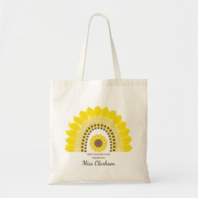 Bolso De Tela Profesor de Arcoiris Moderno y Personalizado (Frente)