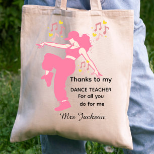 Bolso De Tela Profesor de baile personalizado, agradecimiento al