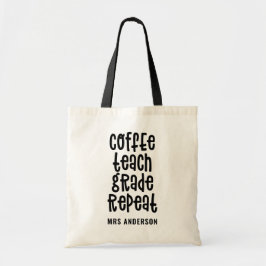 Bolso De Tela Profesor de café, enseñanza, grado, tipografía rep