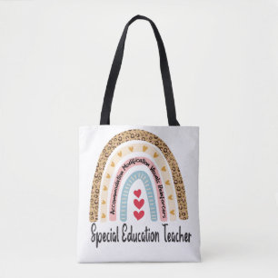 Bolso De Tela Profesor de Educación Especial Rainbow Leopard -